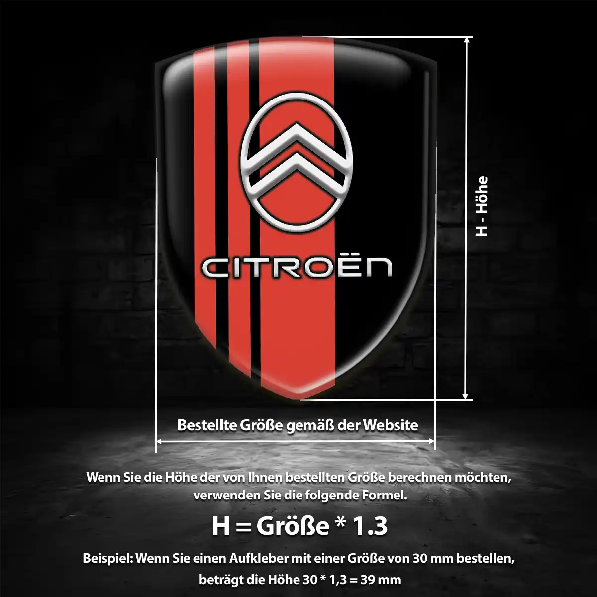 Citroen 3D Gel Aufkleber Limitierte Auflage