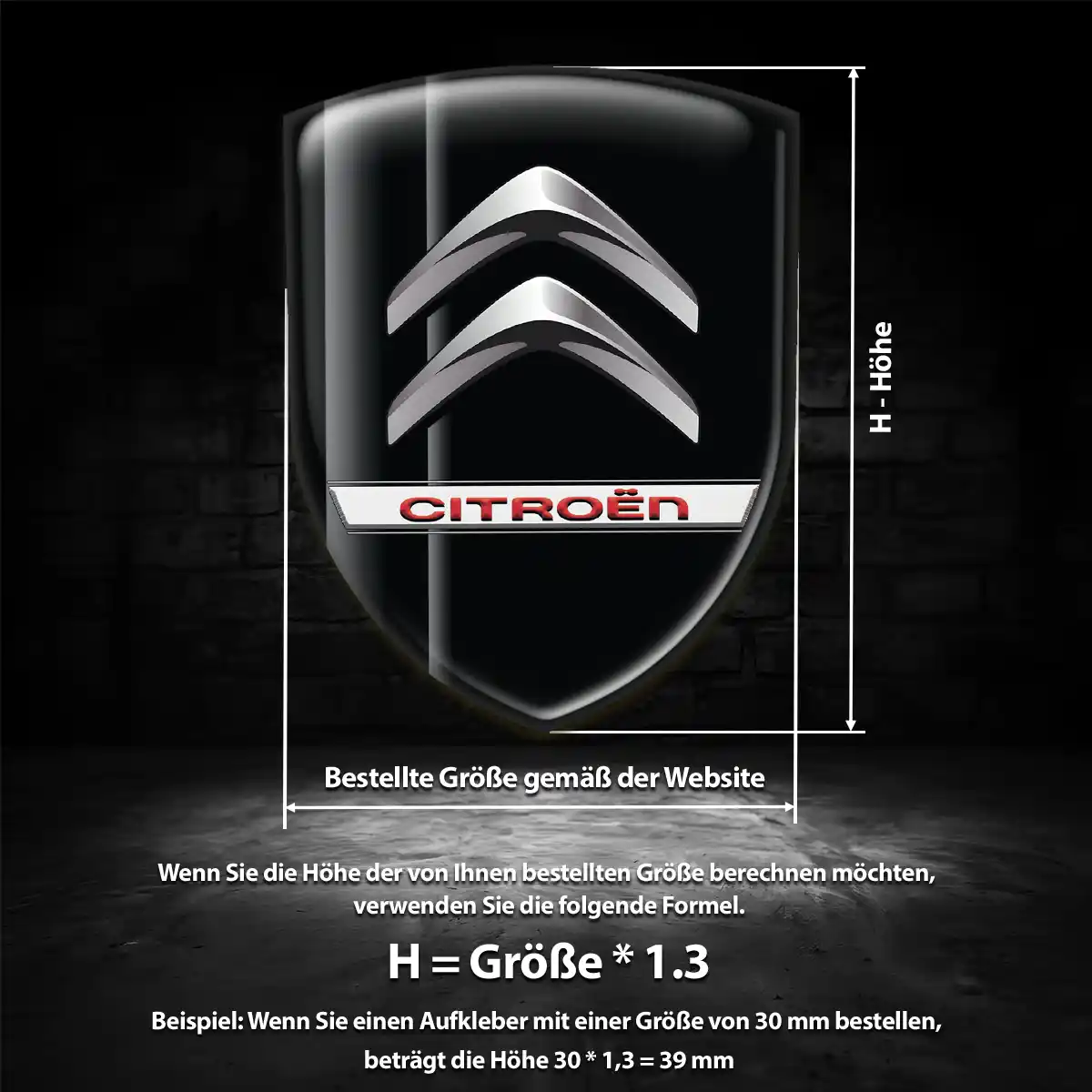Citroen 3D Gel Aufkleber Premium-Edition