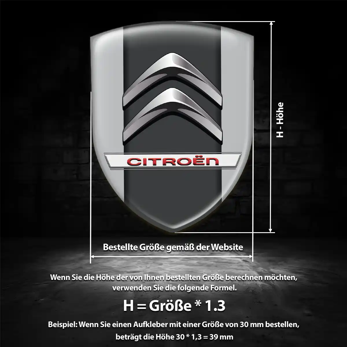 Citroen 3D Gel Aufkleber Silikon Ausdrucksstarkes Design