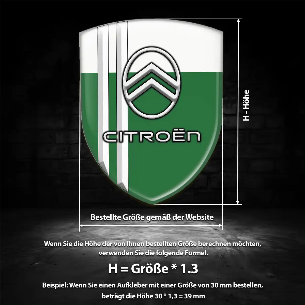 Citroen 3D Gel Aufkleber Silikon Auto Exterieurdesign