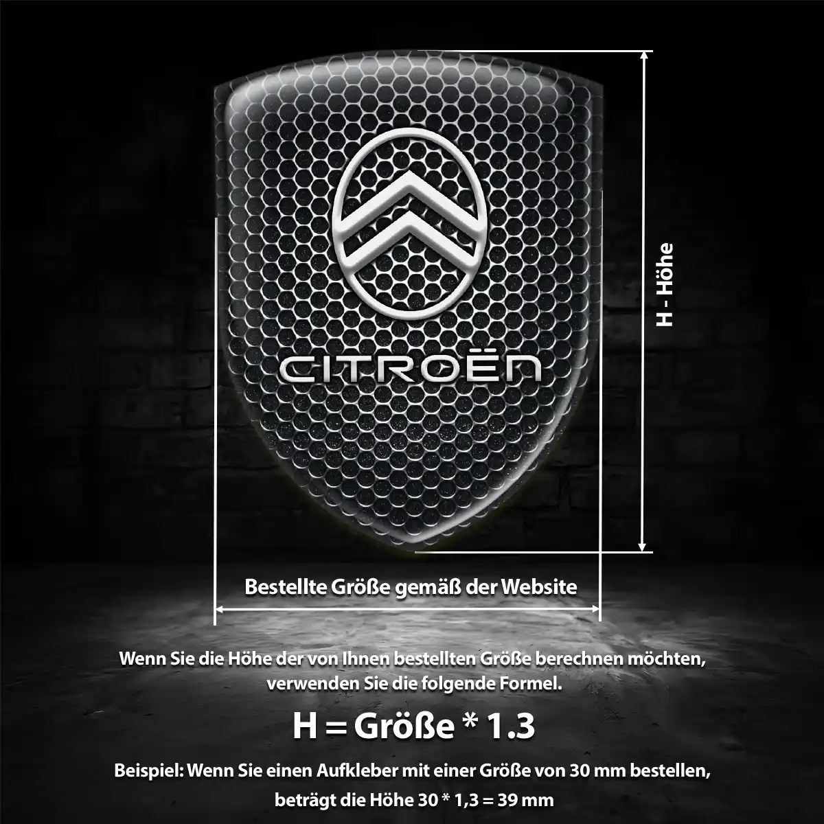 Citroen 3D Gel Aufkleber Silikon Auto Hohe Qualität