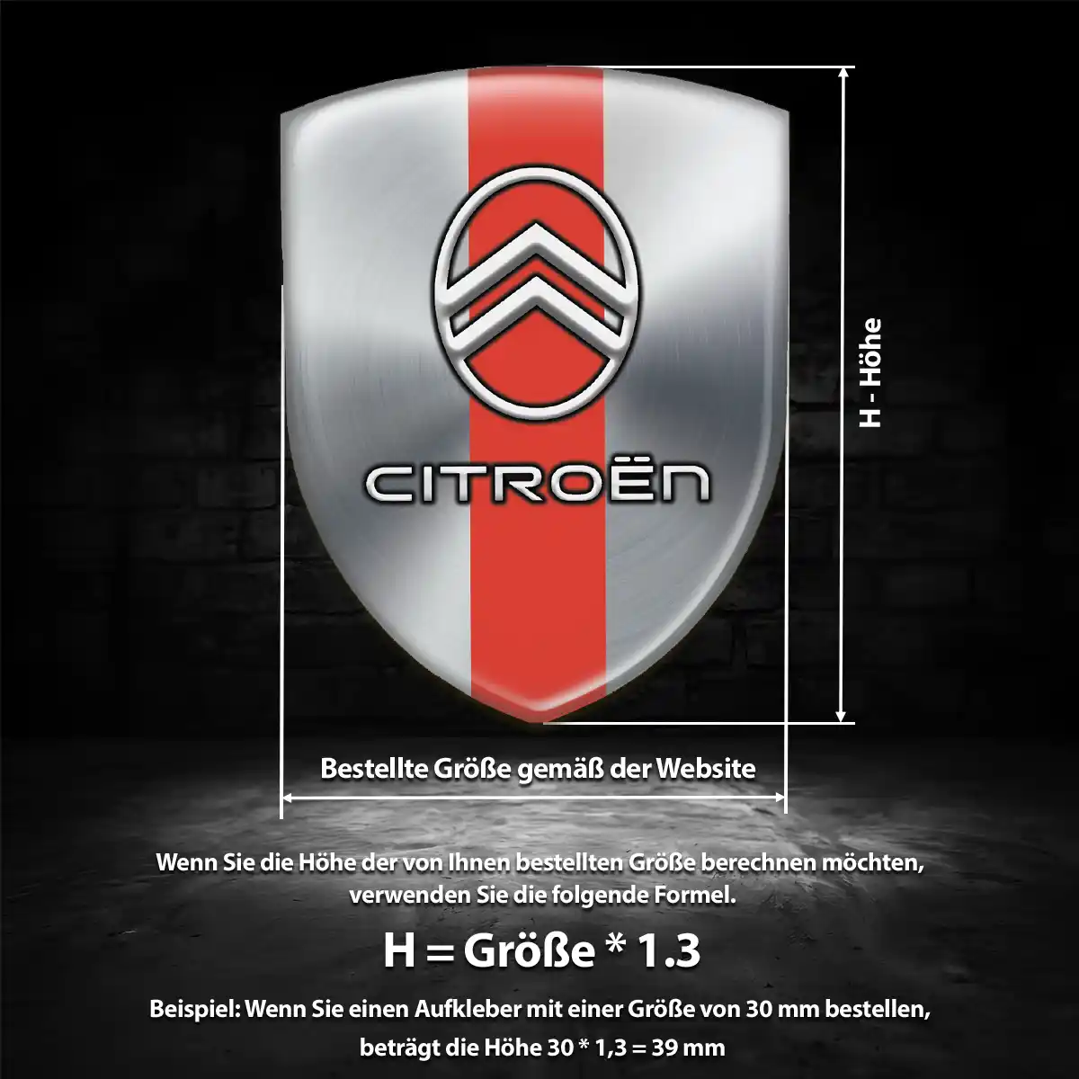 Citroen 3D Gel Aufkleber Silikon Auto Interieurdesign