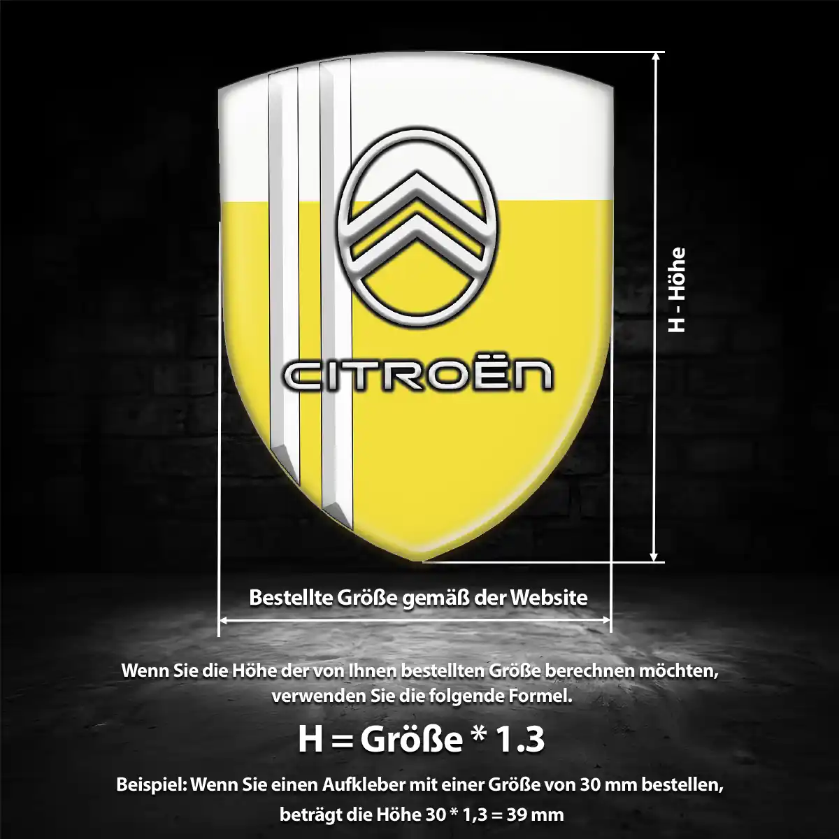 Citroen 3D Gel Aufkleber Silikon Auto Stilvolles Design