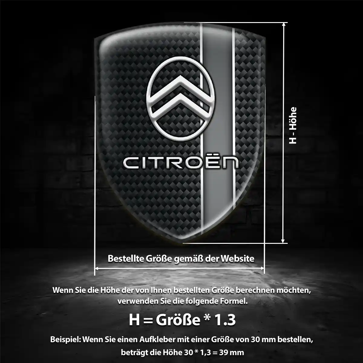 Citroen 3D Gel Aufkleber Silikon Elegantes Design