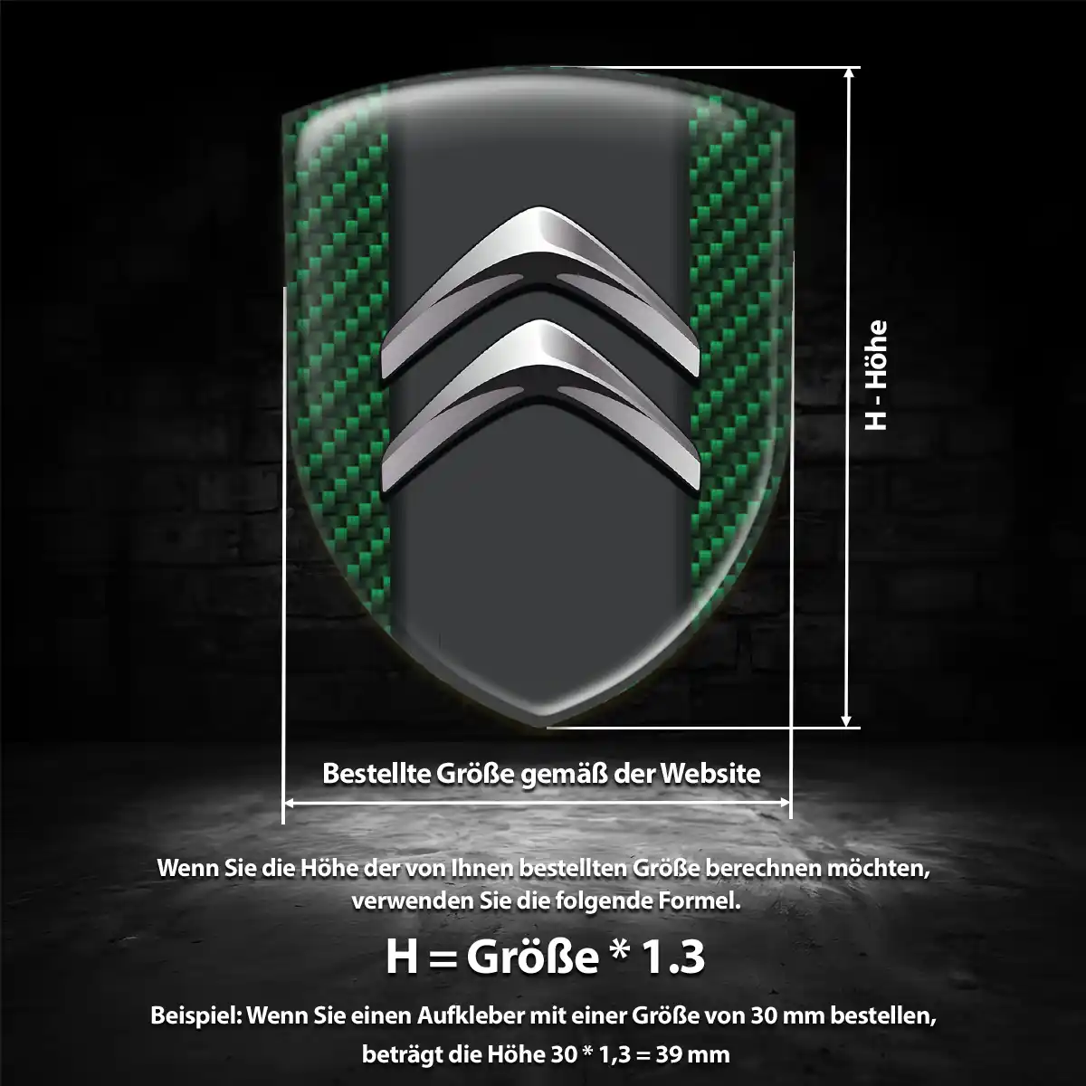Citroen 3D Gel Aufkleber Silikon Interieurdesign