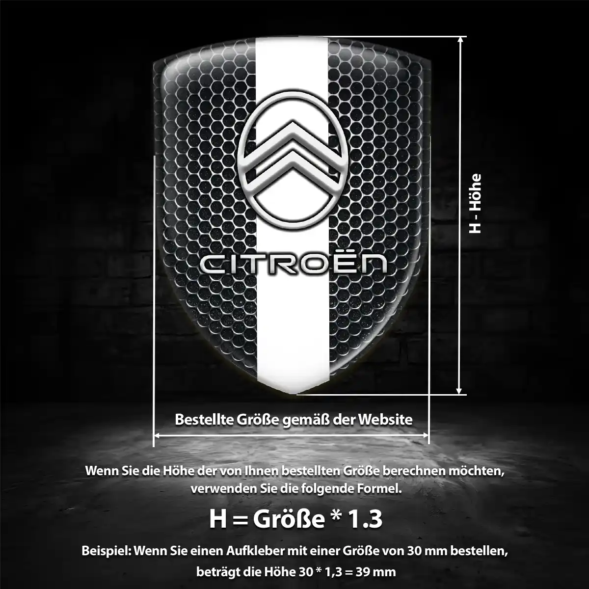 Citroen 3D Gel Aufkleber Silikon Limitierte Auflage