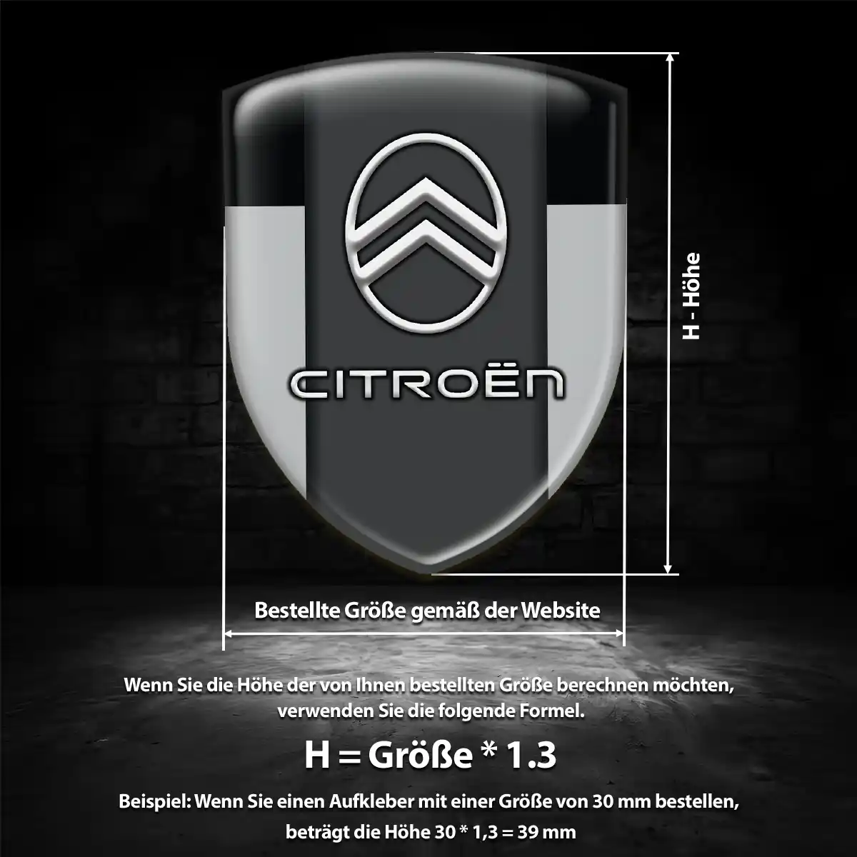 Citroen 3D Gel Aufkleber Silikon Premiumqualität