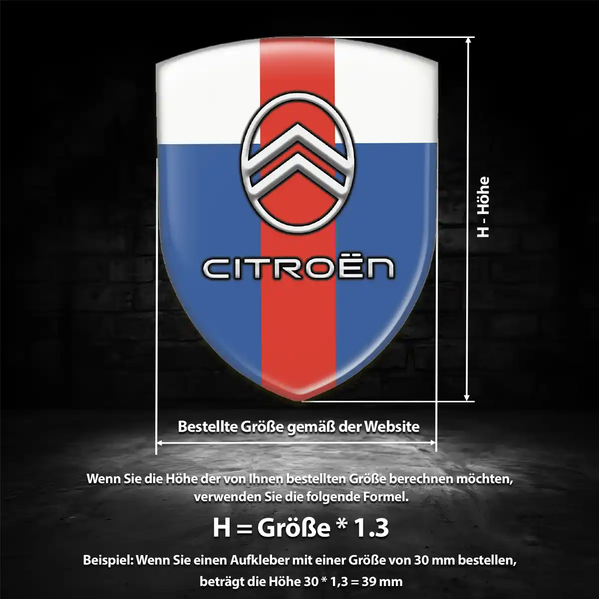 Citroen 3D Gel Aufkleber Silikon Tuningfahrzeug