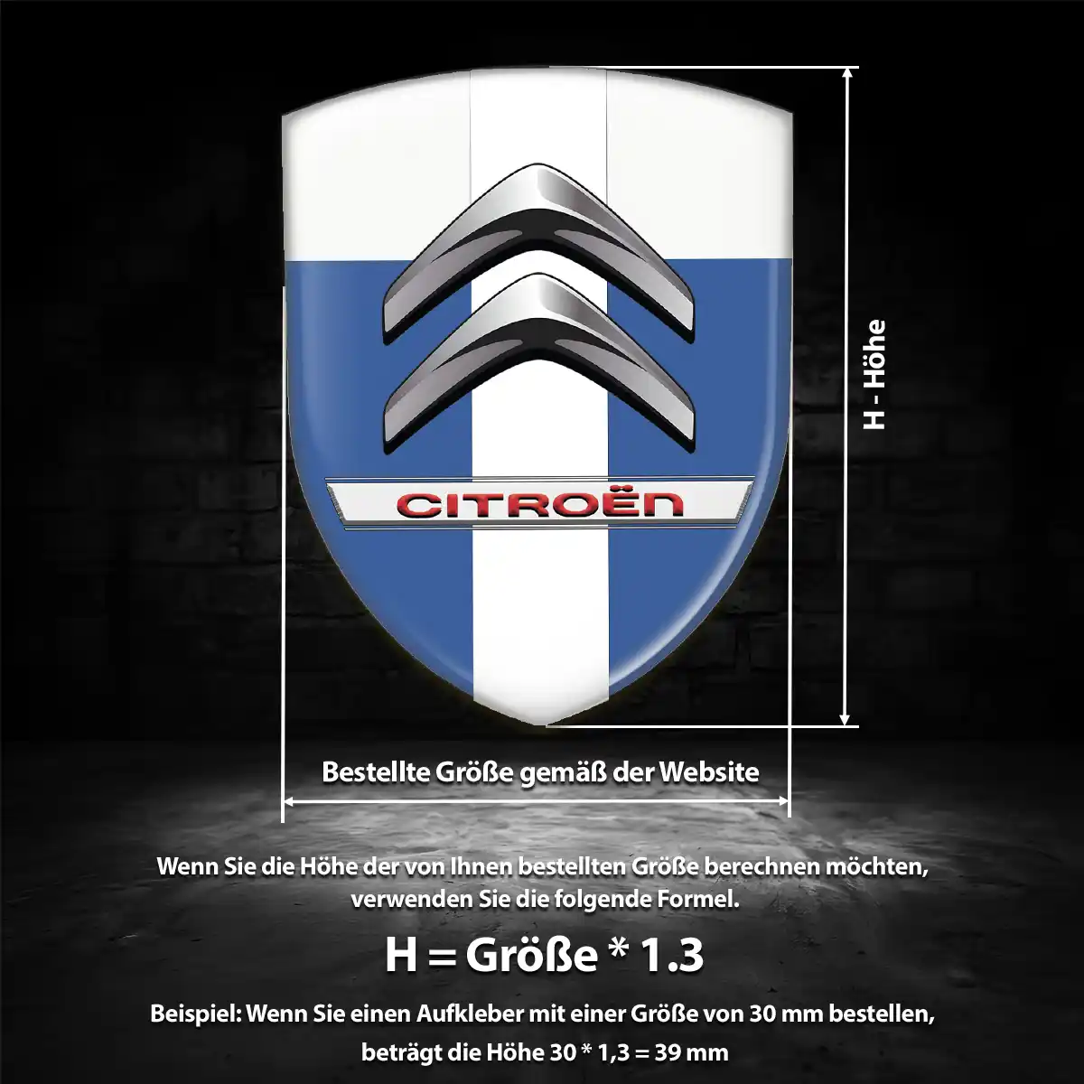 Citroen 3D Gel Aufkleber Wappen Ausdrucksstarkes Design