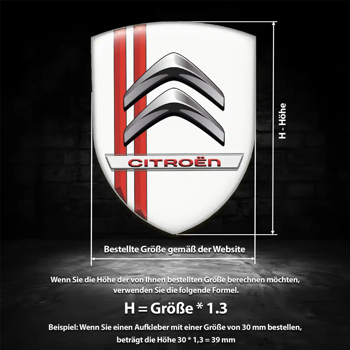 Citroen 3D Gel Aufkleber Wappen Auto Elegantes Design