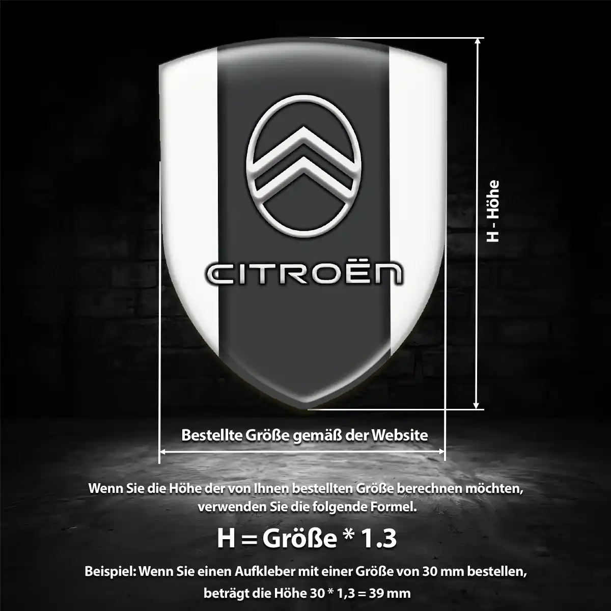 Citroen 3D Gel Aufkleber Wappen Auto Exterieurdesign