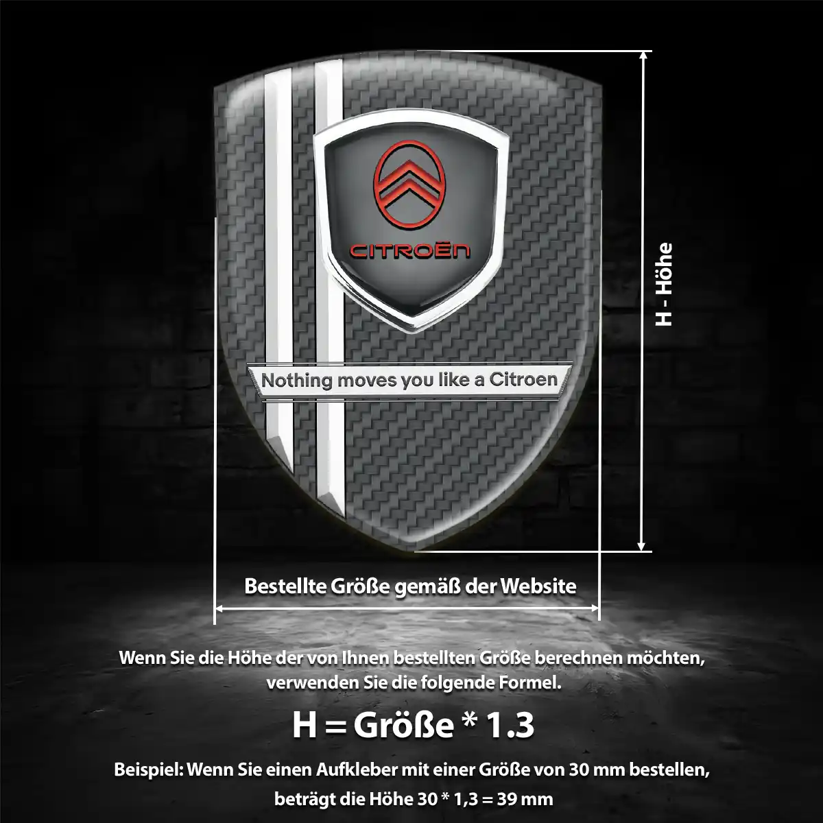 Citroen 3D Gel Aufkleber Wappen Edles Design