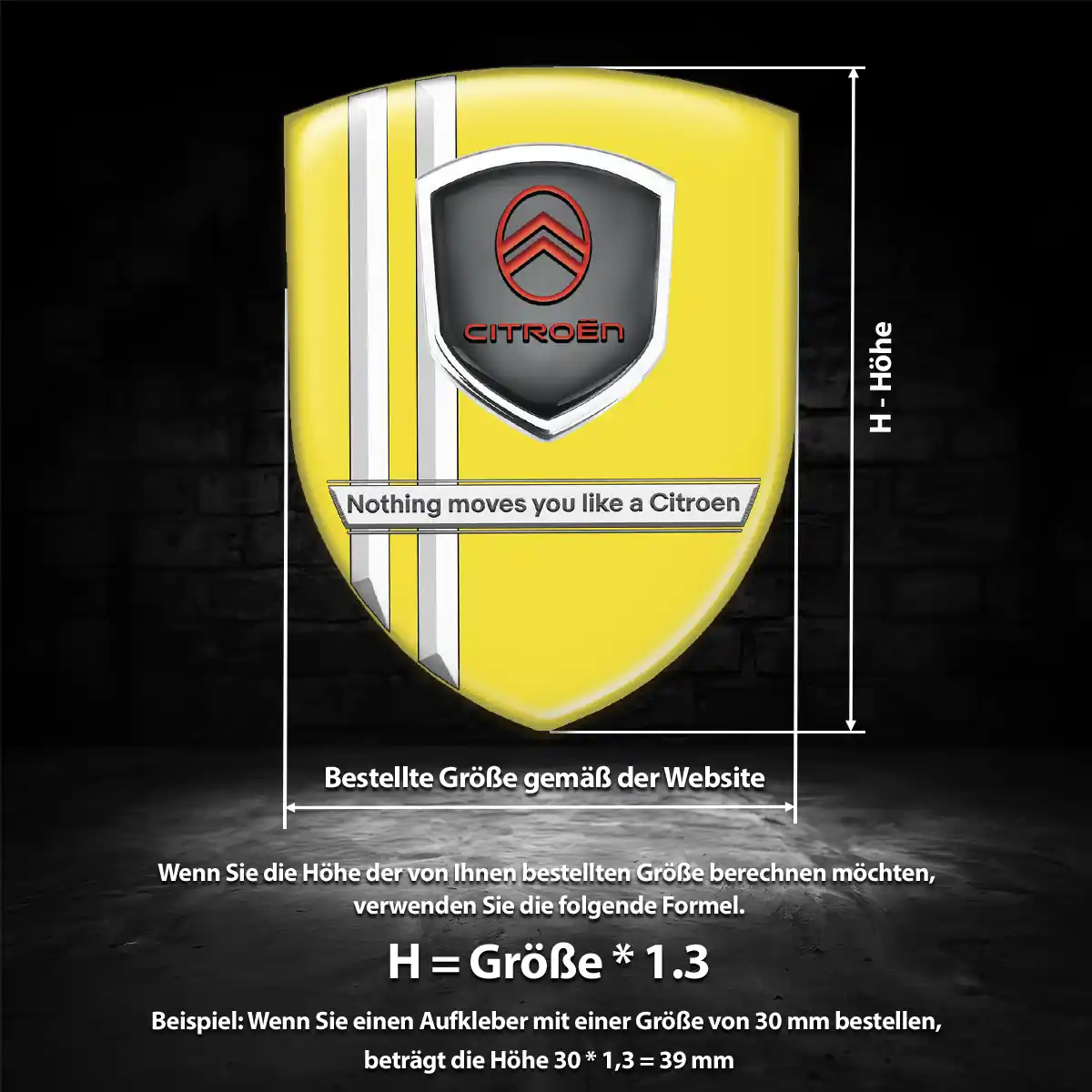 Citroen 3D Gel Aufkleber Wappen Elegantes Design