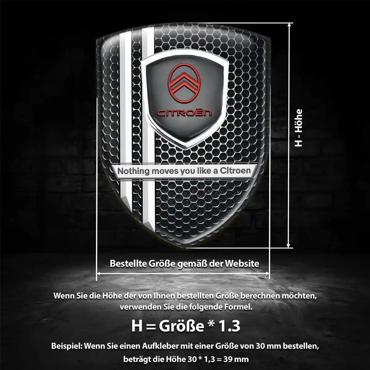 Citroen 3D Gel Aufkleber Wappen Hohe Qualität