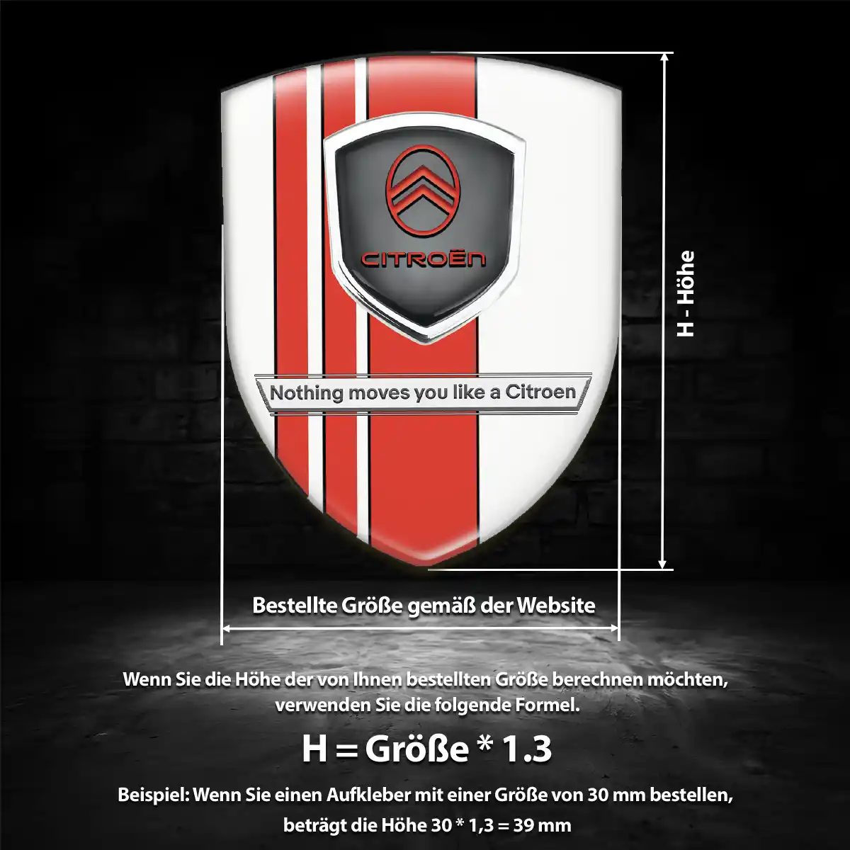 Citroen 3D Gel Aufkleber Wappen Interieurdesign