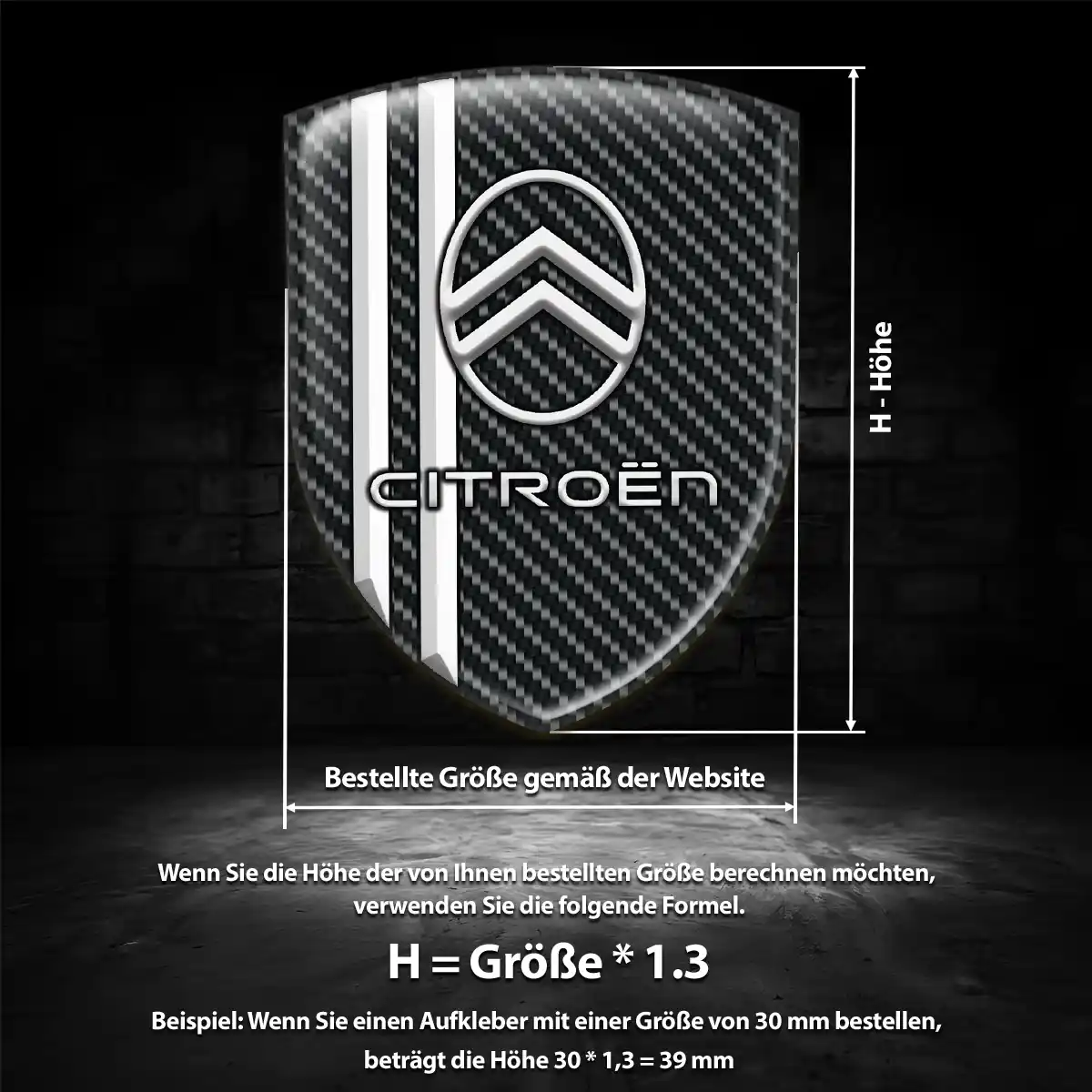 Citroen 3D Gel Aufkleber Wappen Markenedition