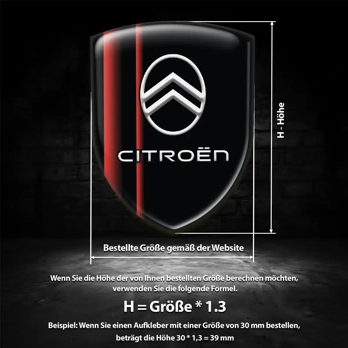 Citroen 3D Gel Aufkleber Wappen Premium-Edition