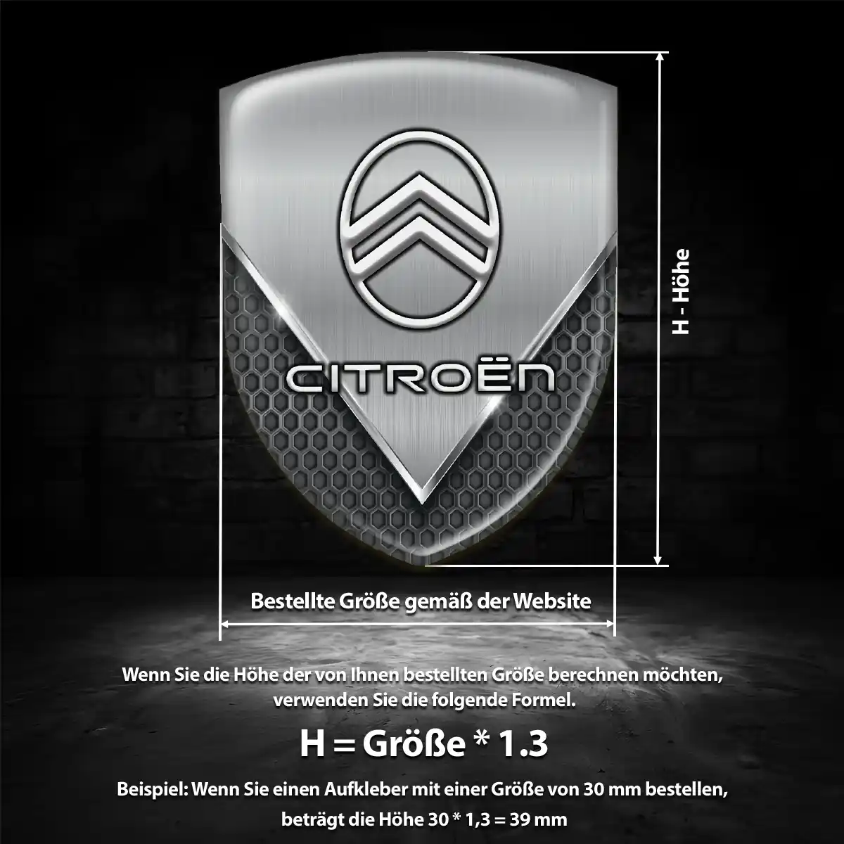 Citroen Aufkleber 3D Gel Emblem Anspruchsvolles Design