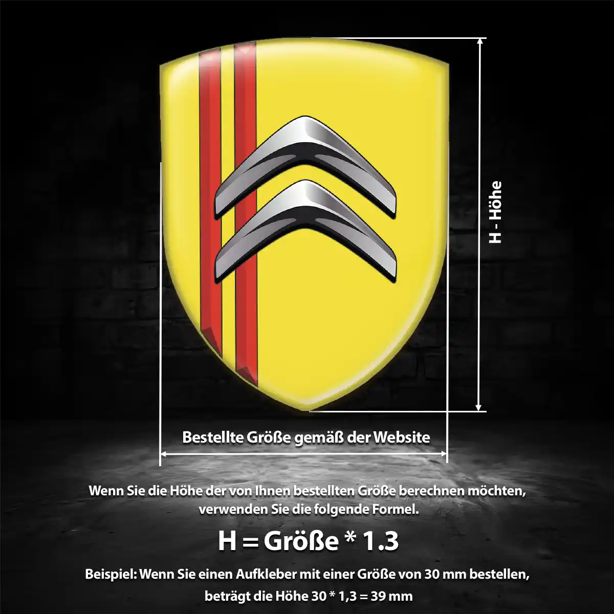 Citroen Aufkleber 3D Gel Emblem Auto Edles Design