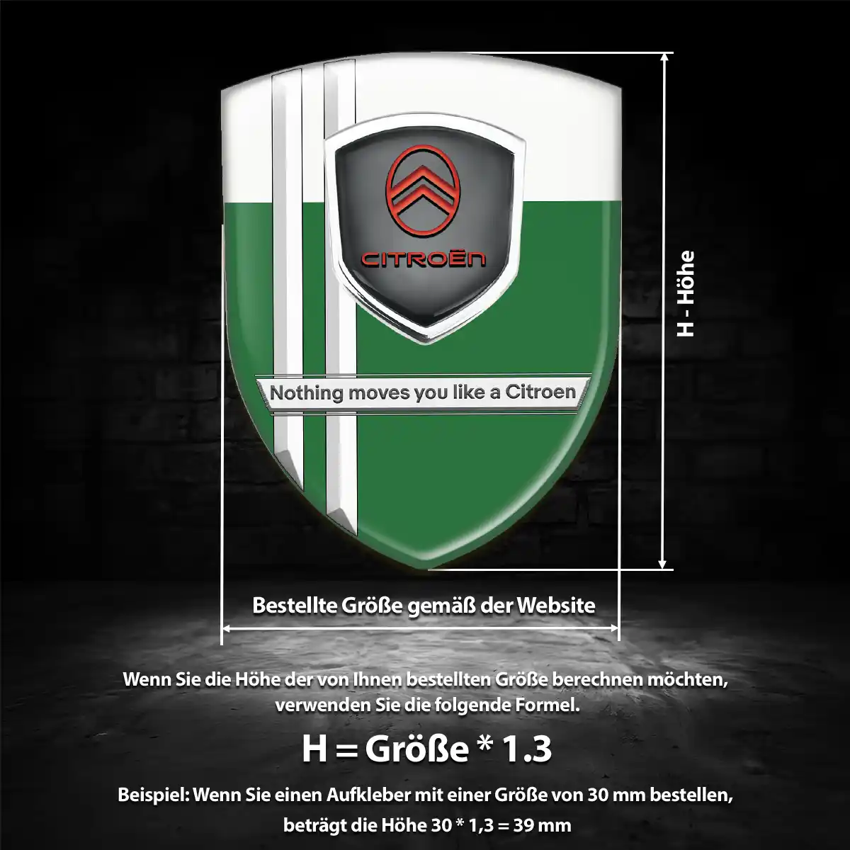 Citroen Aufkleber 3D Gel Emblem Edles Design