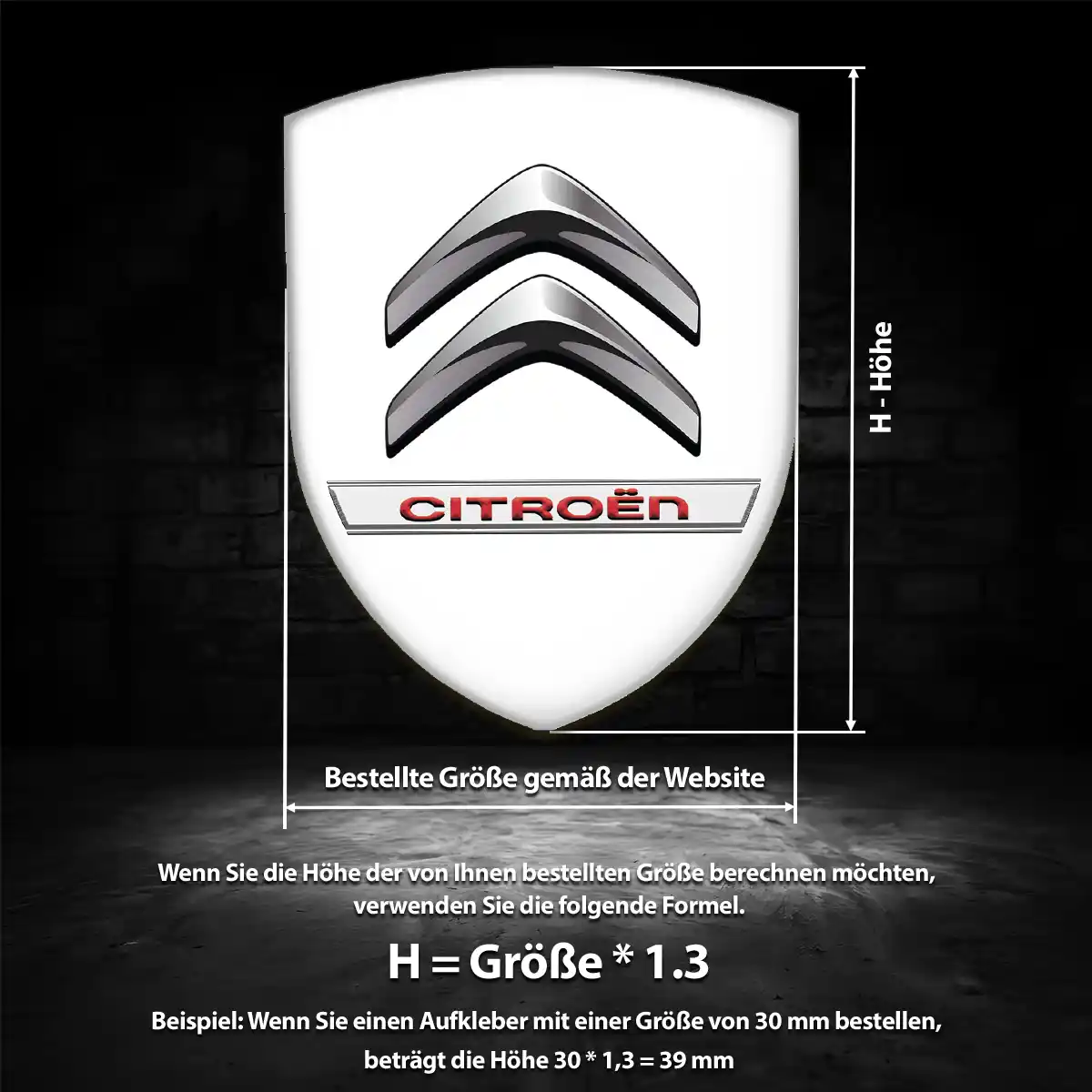 Citroen Aufkleber 3D Gel Emblem Elegantes Design