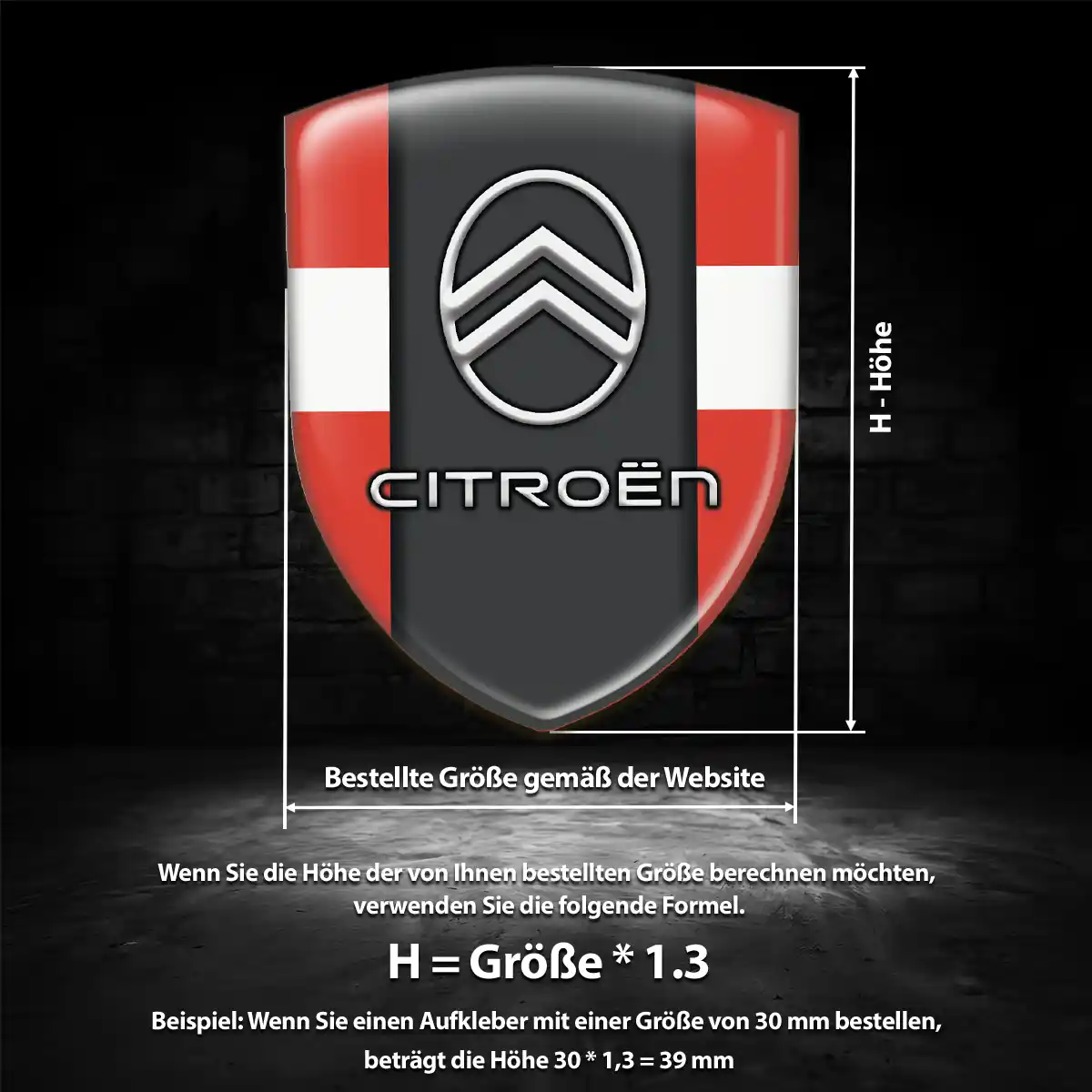 Citroen Aufkleber 3D Gel Emblem Hochwertiges Harz