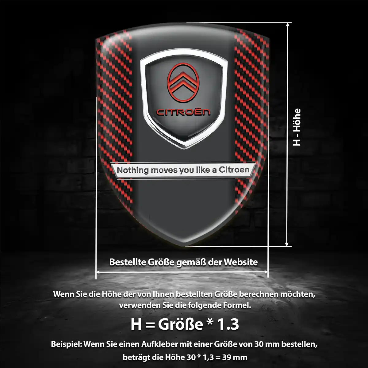 Citroen Aufkleber 3D Gel Emblem Interieurdesign