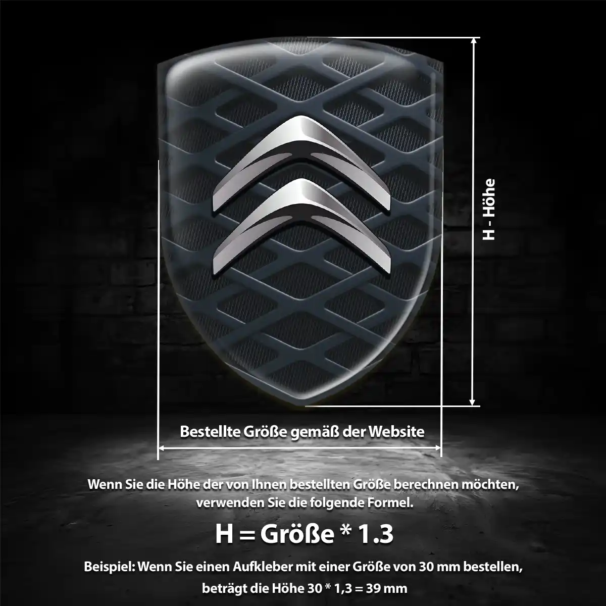 Citroen Aufkleber 3D Gel Emblem Luxus-Edition
