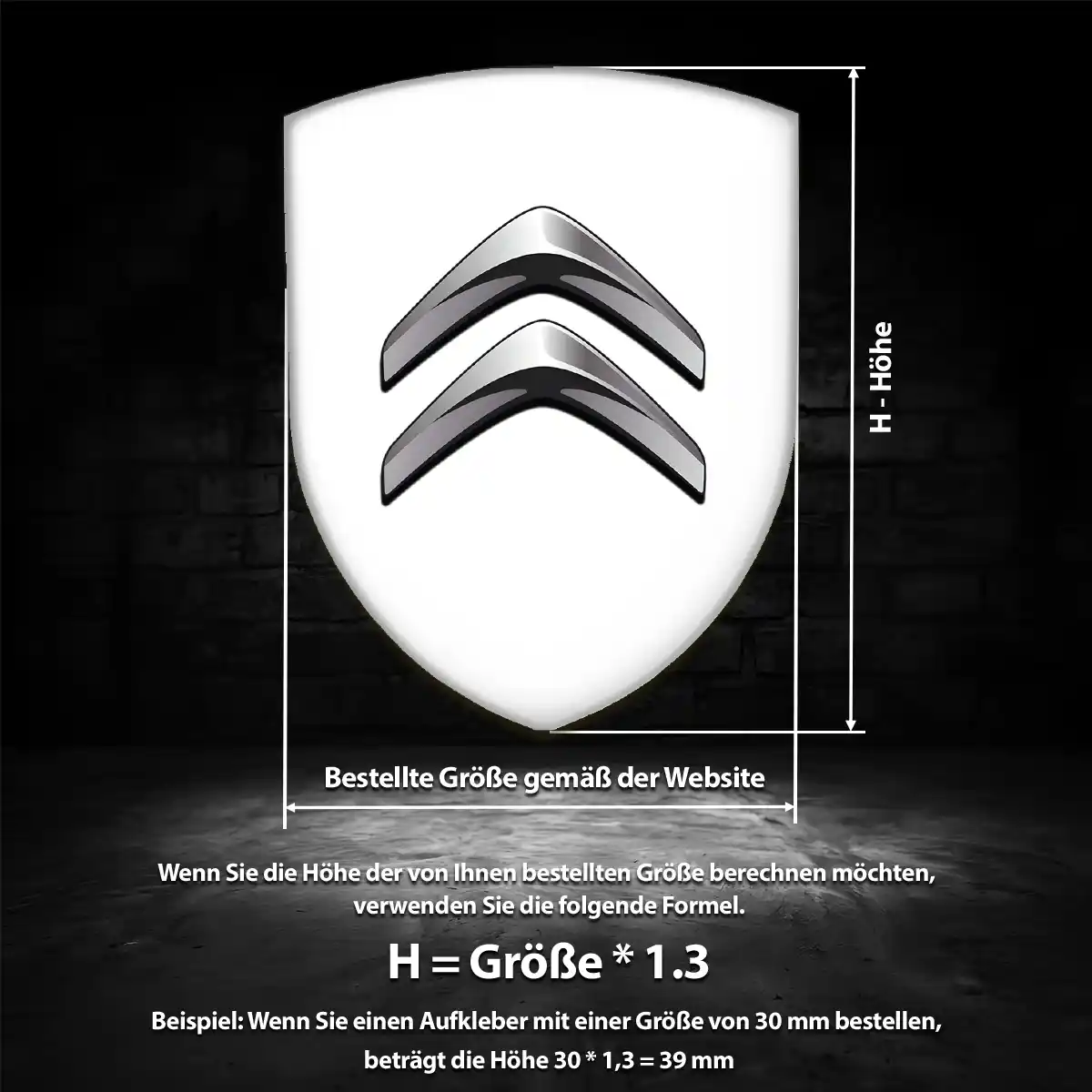 Citroen Aufkleber 3D Gel Emblem Modernes Design