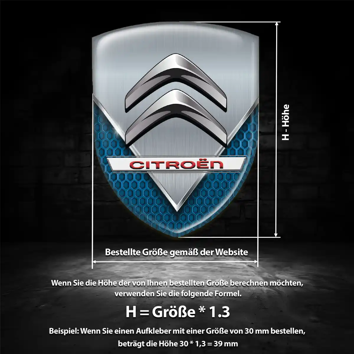Citroen Aufkleber 3D Gel Embleme Auto Edles Design