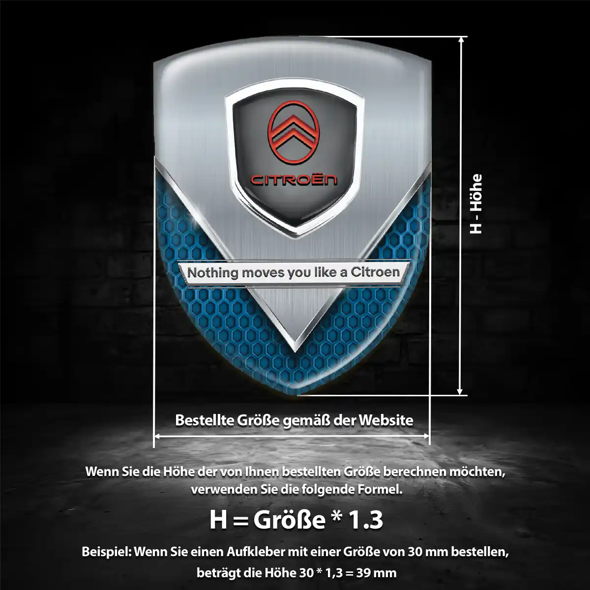 Citroen Aufkleber 3D Gel Embleme Hochwertiges Harz