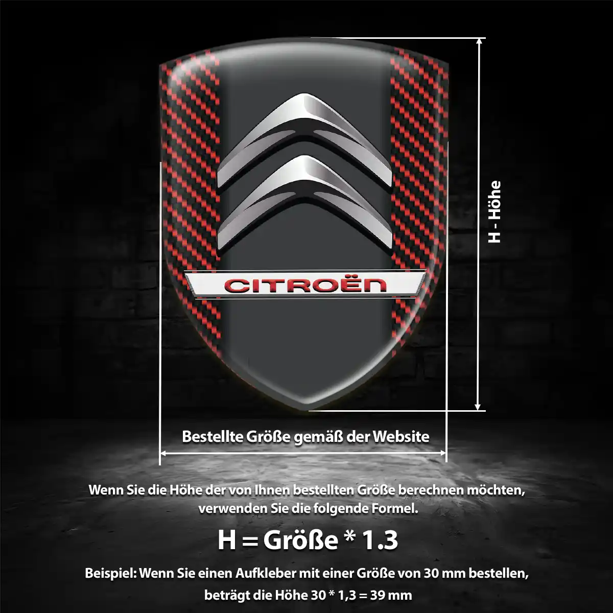Citroen Aufkleber 3D Gel Embleme Premium-Edition
