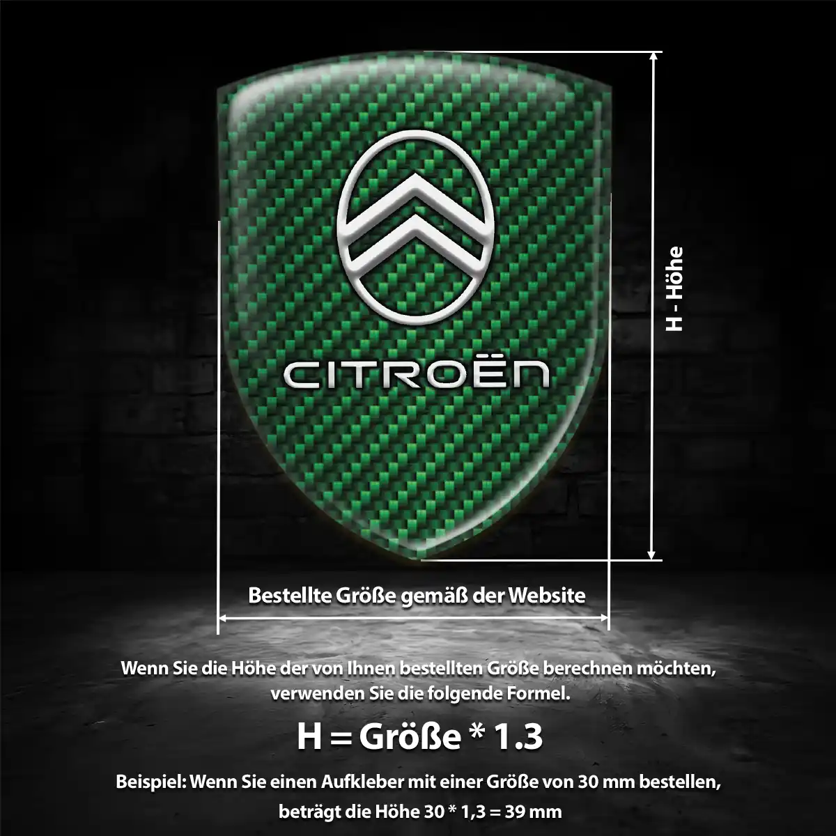 Citroen Aufkleber 3D Gel Silikon Ausdrucksstarkes Design