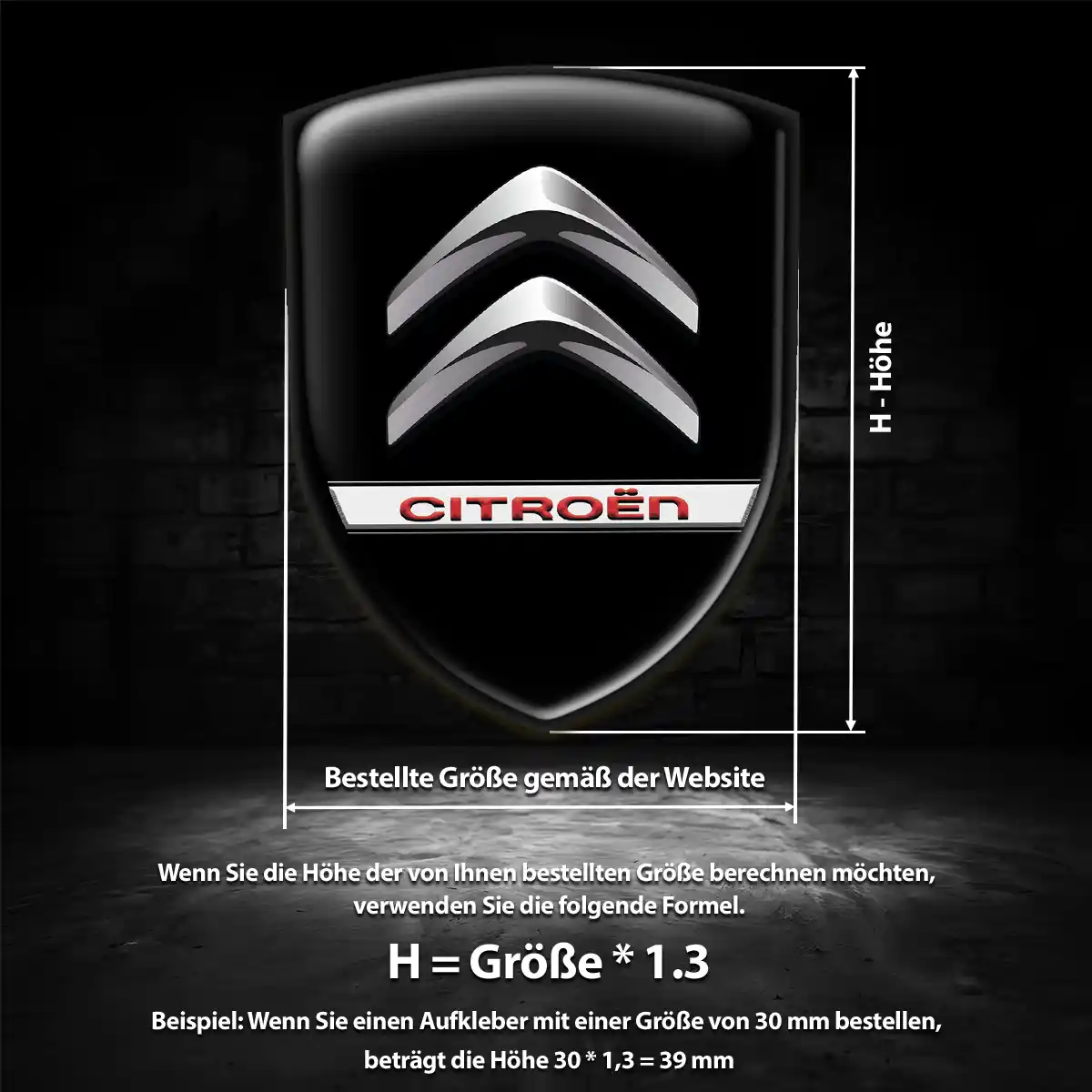 Citroen Aufkleber 3D Gel Silikon Auto Interieurdesign
