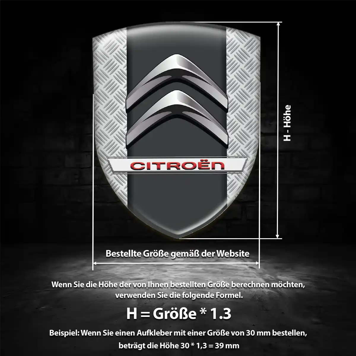 Citroen Aufkleber 3D Gel Silikon Hohe Qualität