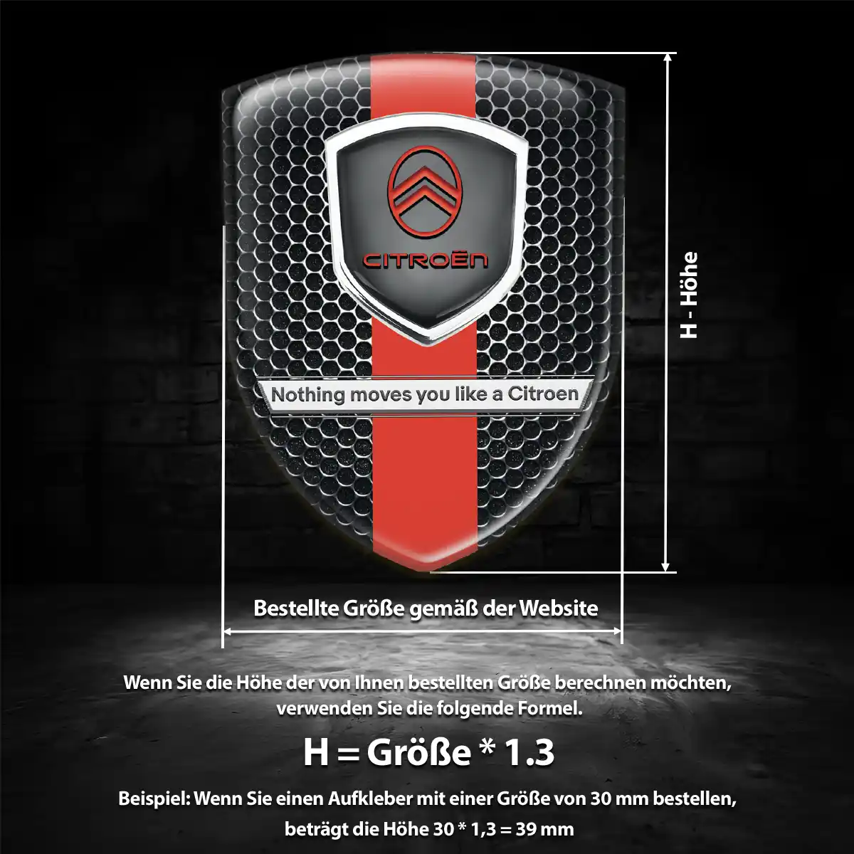 Citroen Aufkleber 3D Gel Silikon Interieurdesign