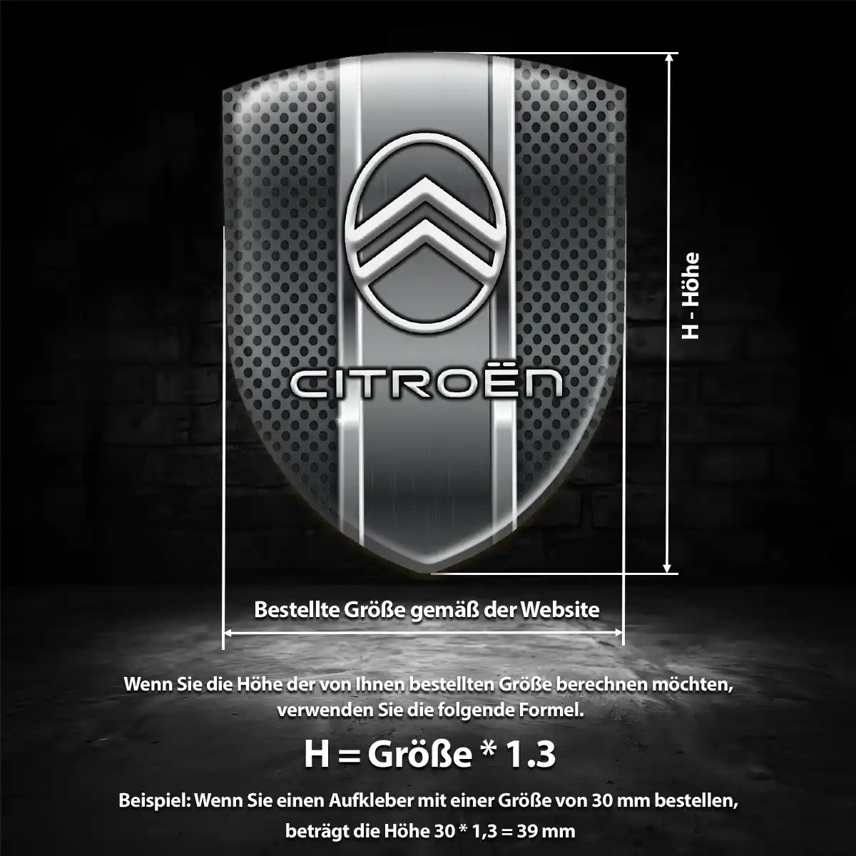 Citroen Aufkleber 3D Gel Silikon Luxus-Edition