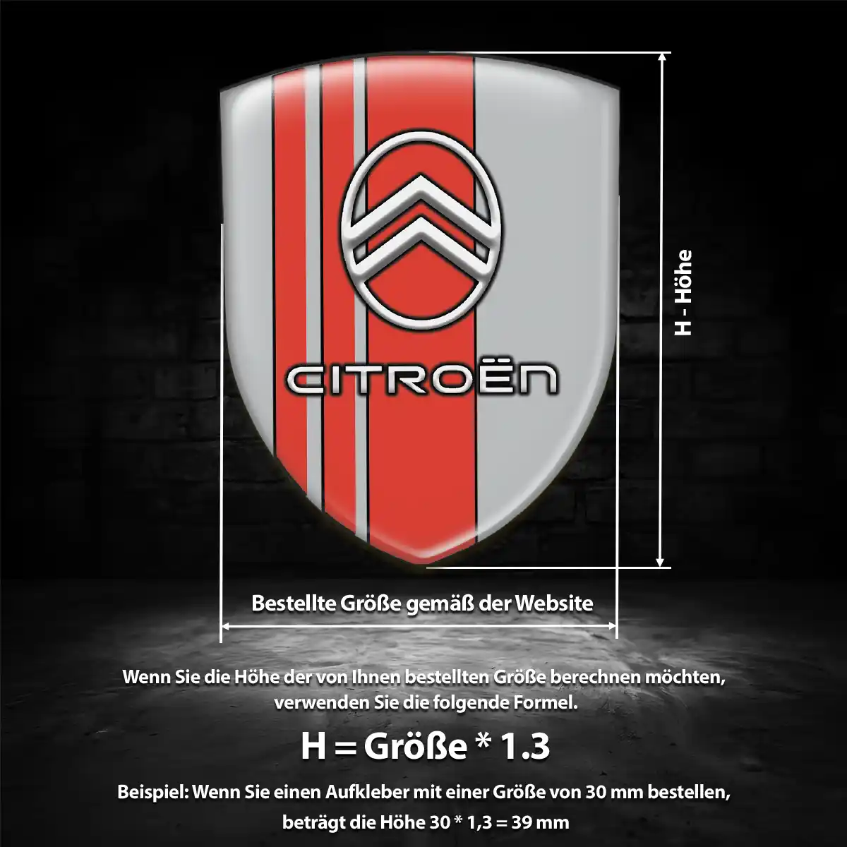 Citroen Aufkleber 3D Gel Silikon Markenedition