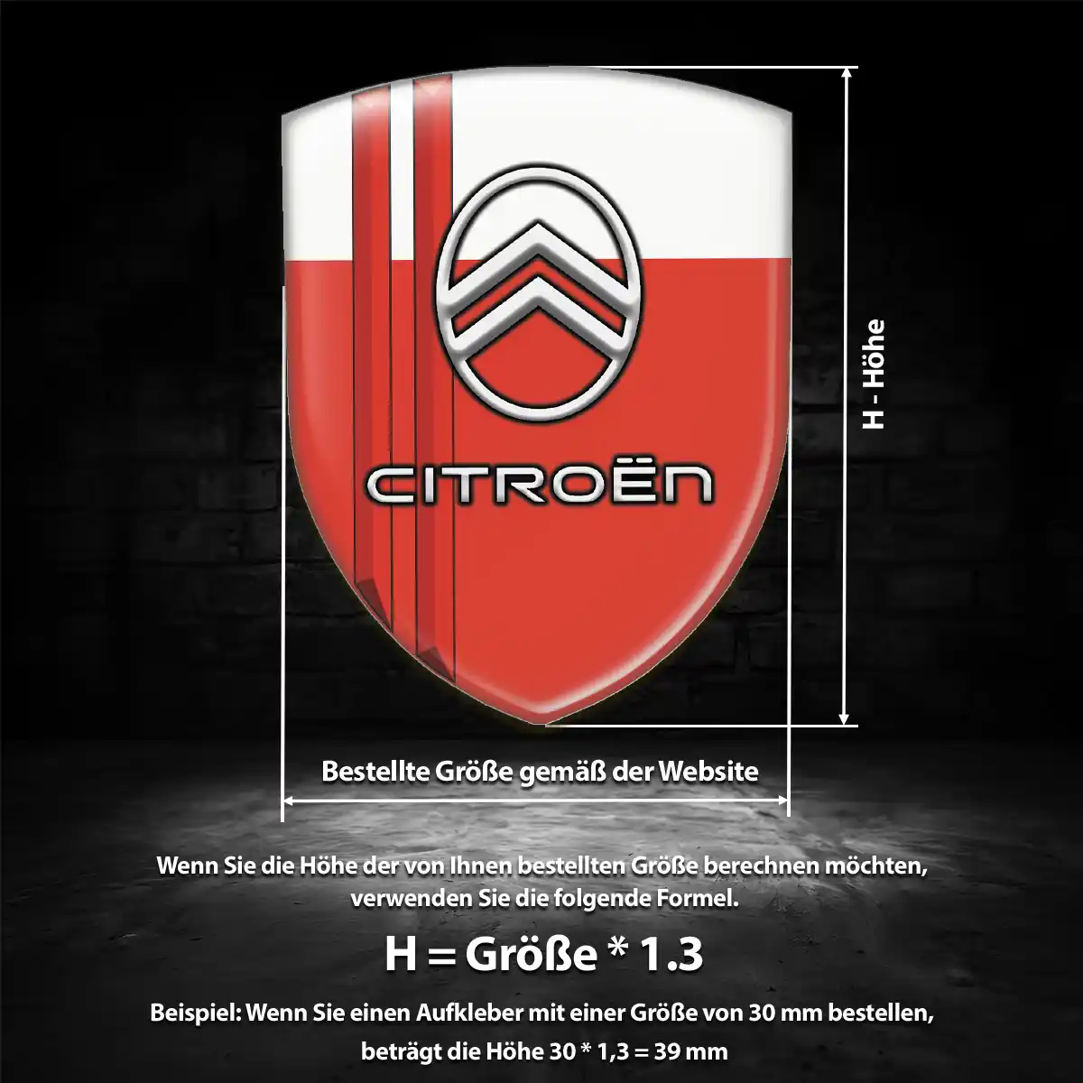 Citroen Aufkleber 3D Gel Silikon Modernes Design