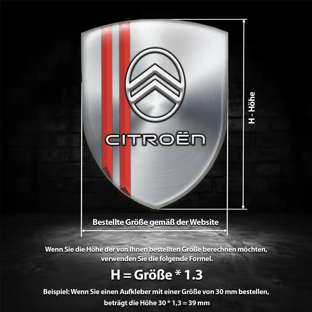 Citroen Aufkleber 3D Gel Silikon Tuningfahrzeug
