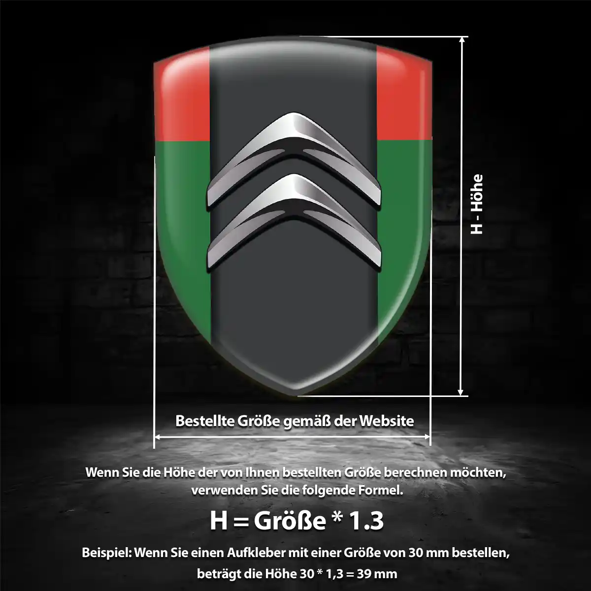 Citroen Aufkleber 3D Gel Wappen Anspruchsvolles Design