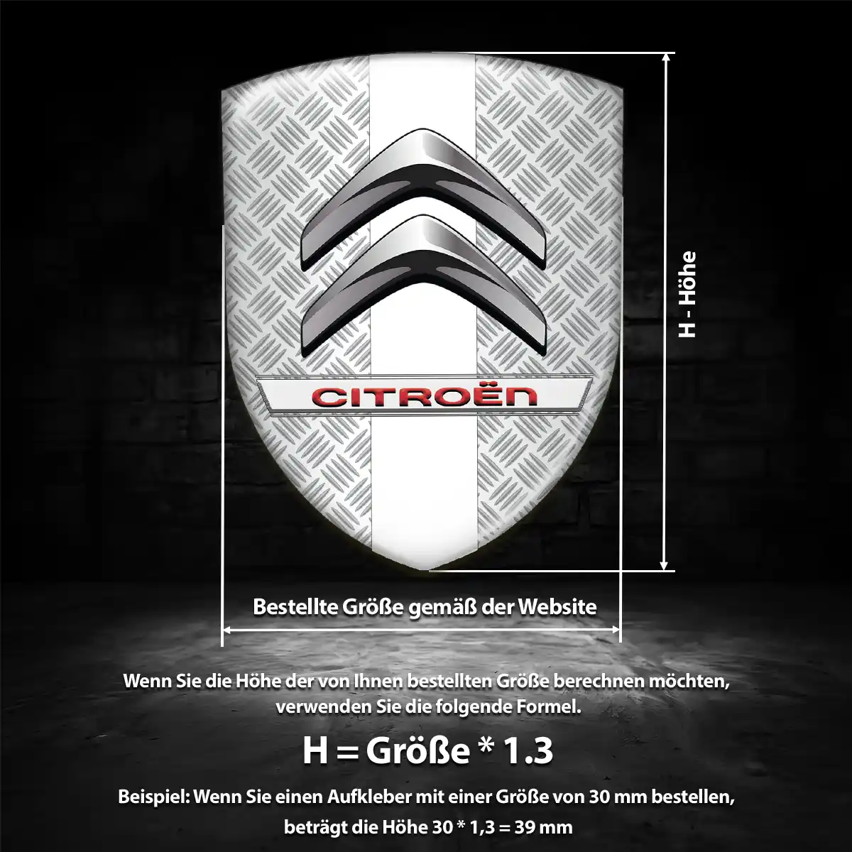 Citroen Aufkleber 3D Gel Wappen Auto Edles Design