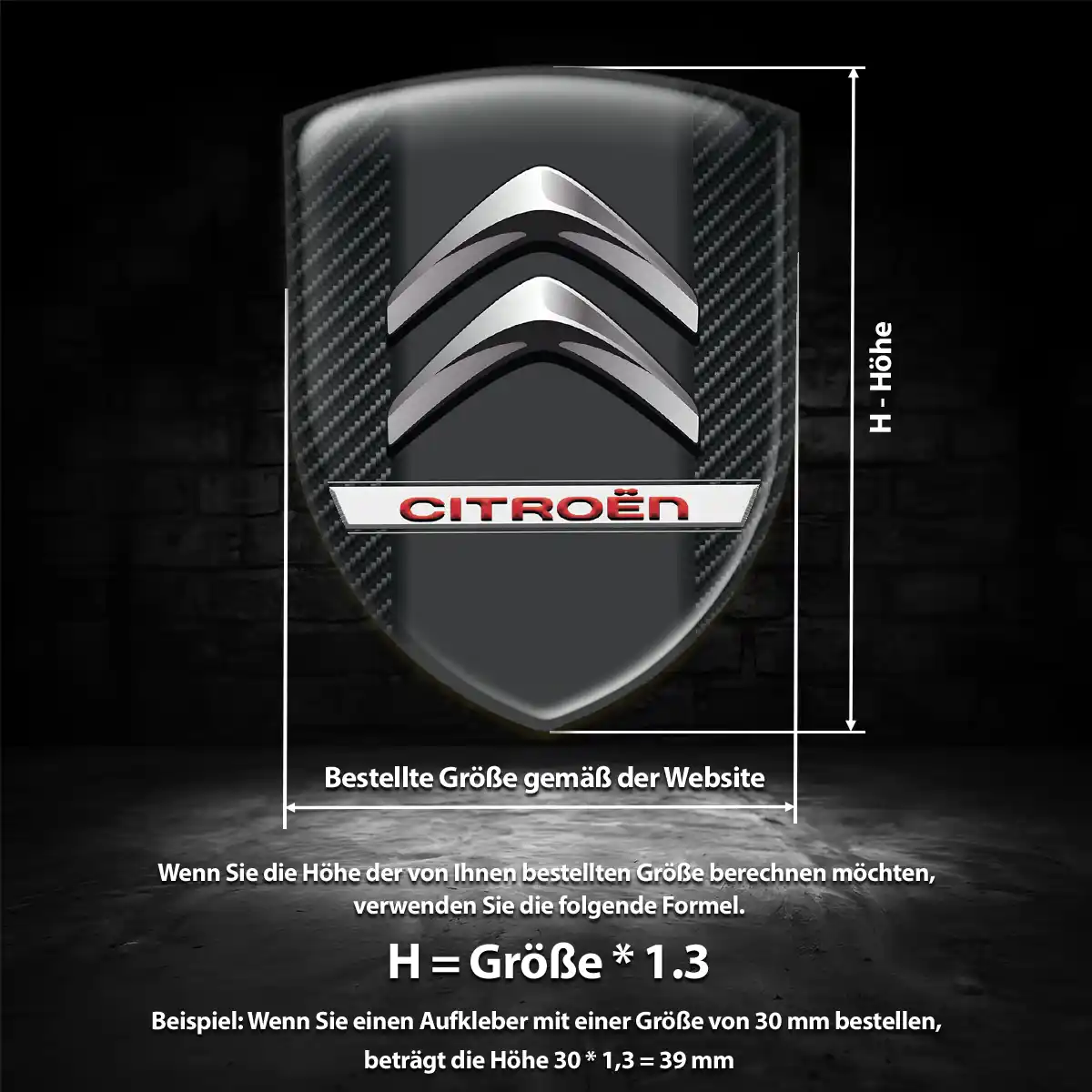 Citroen Aufkleber 3D Gel Wappen Auto Hochwertiges Harz