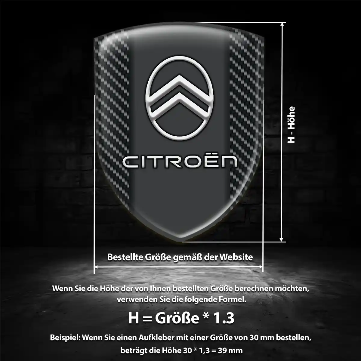 Citroen Aufkleber 3D Gel Wappen Auto Luxus-Edition