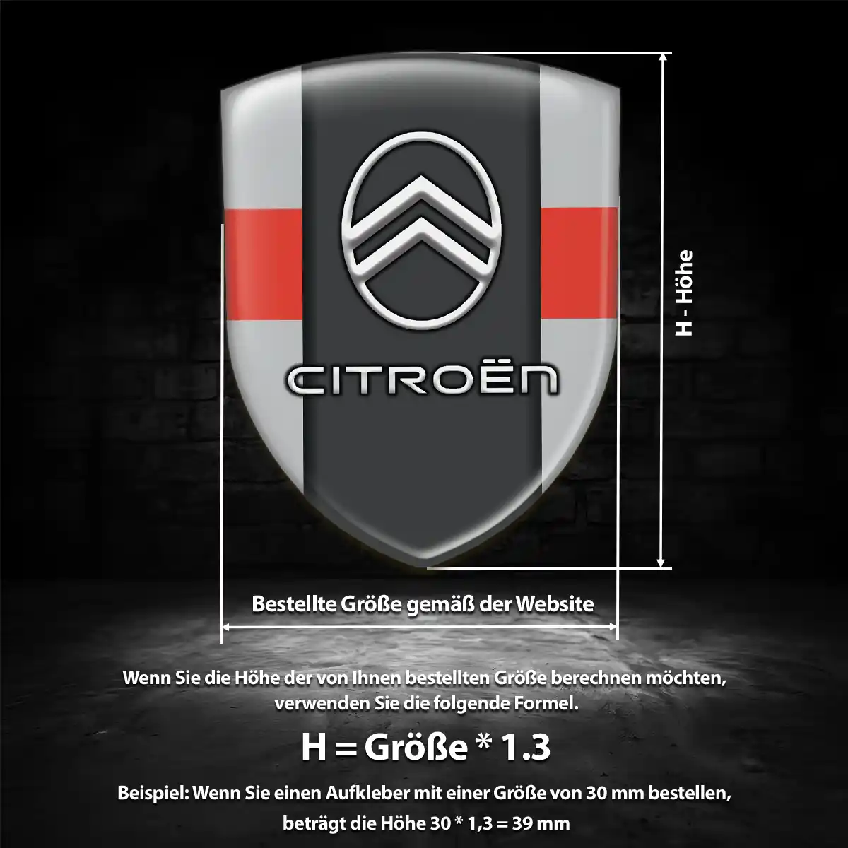 Citroen Aufkleber 3D Gel Wappen Auto Premium-Edition