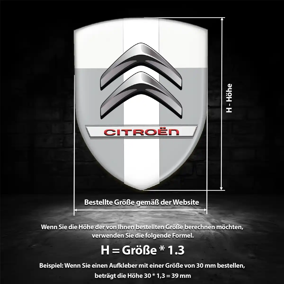 Citroen Aufkleber 3D Gel Wappen Edles Design