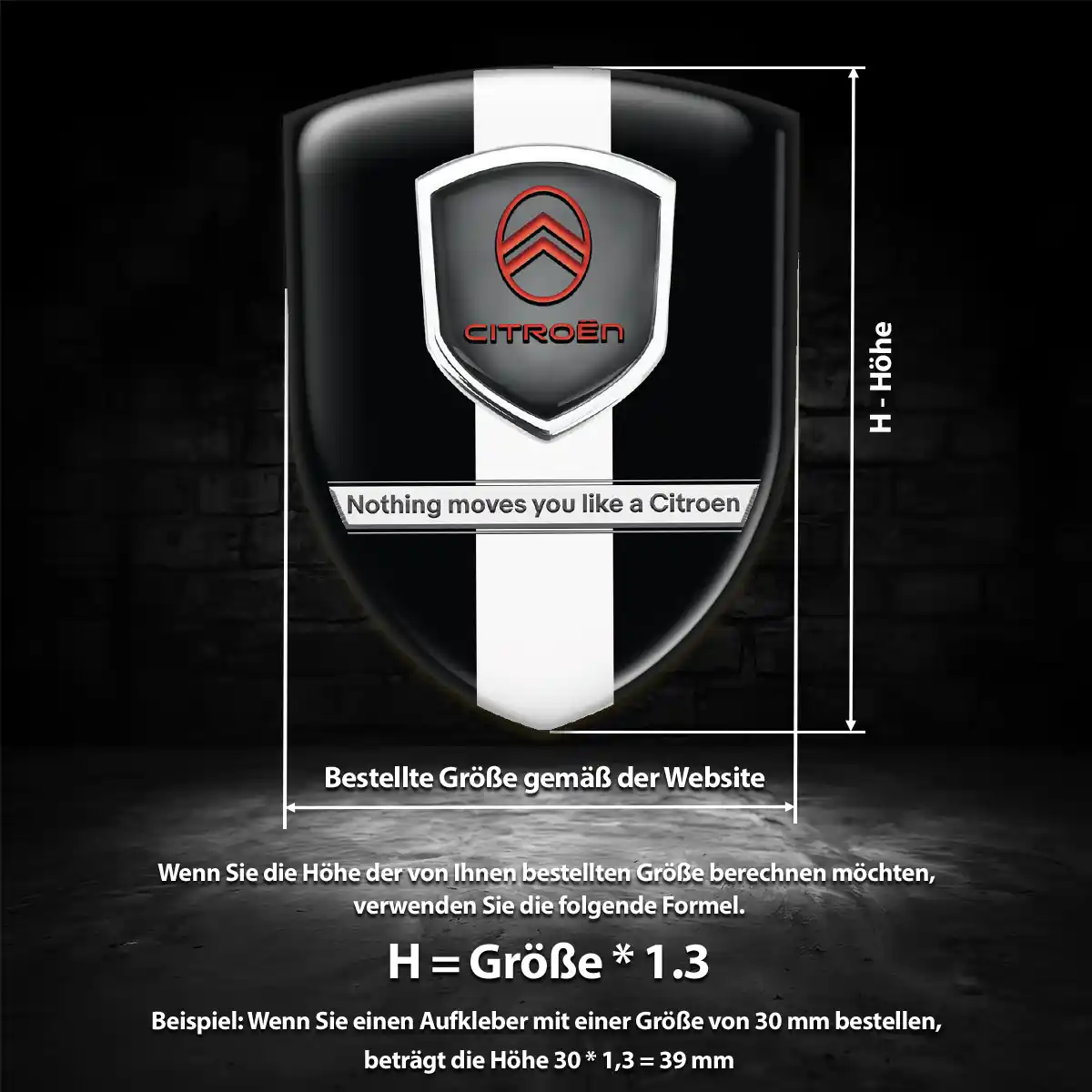 Citroen Aufkleber 3D Gel Wappen Interieurdesign