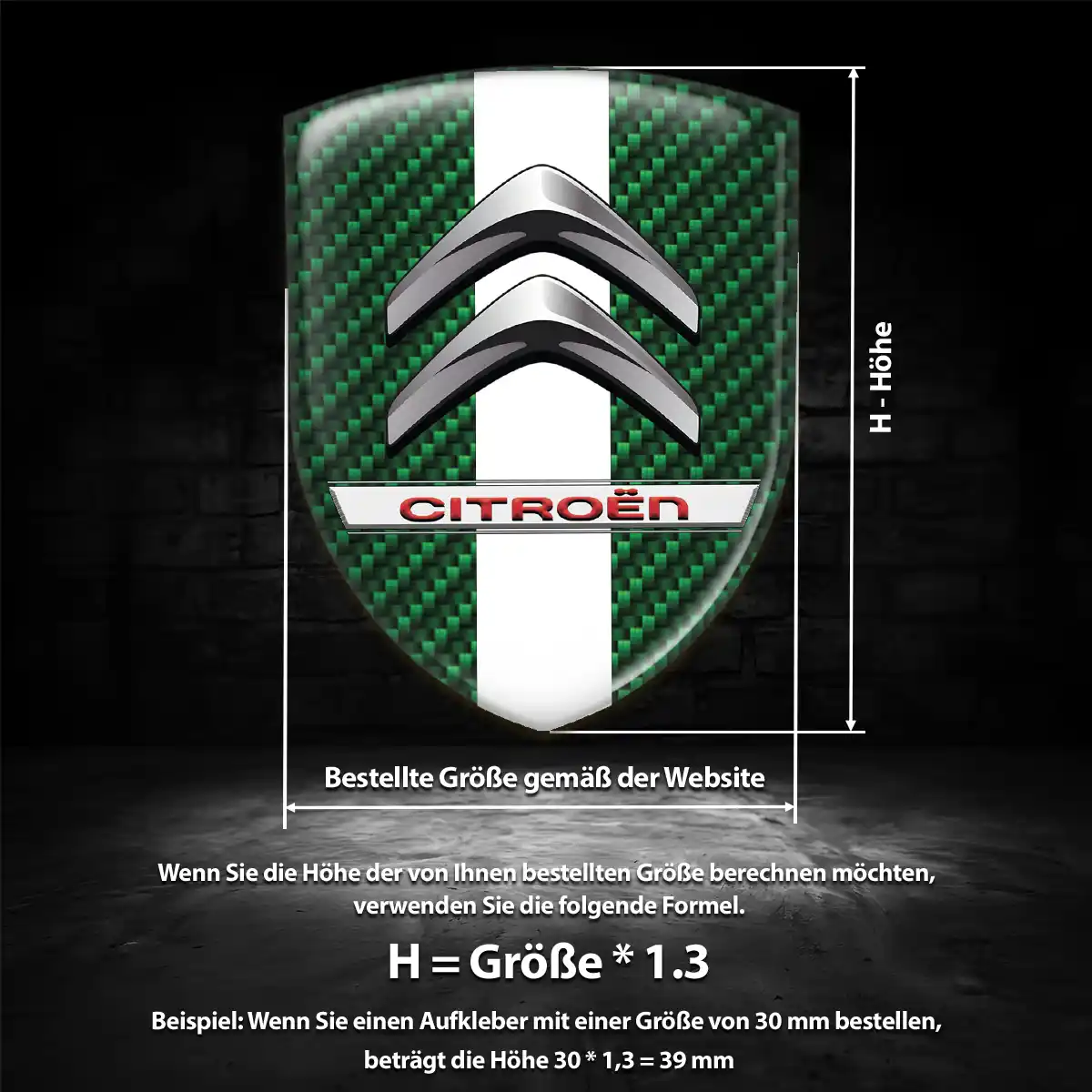 Citroen Aufkleber 3D Gel Wappen Modernes Design