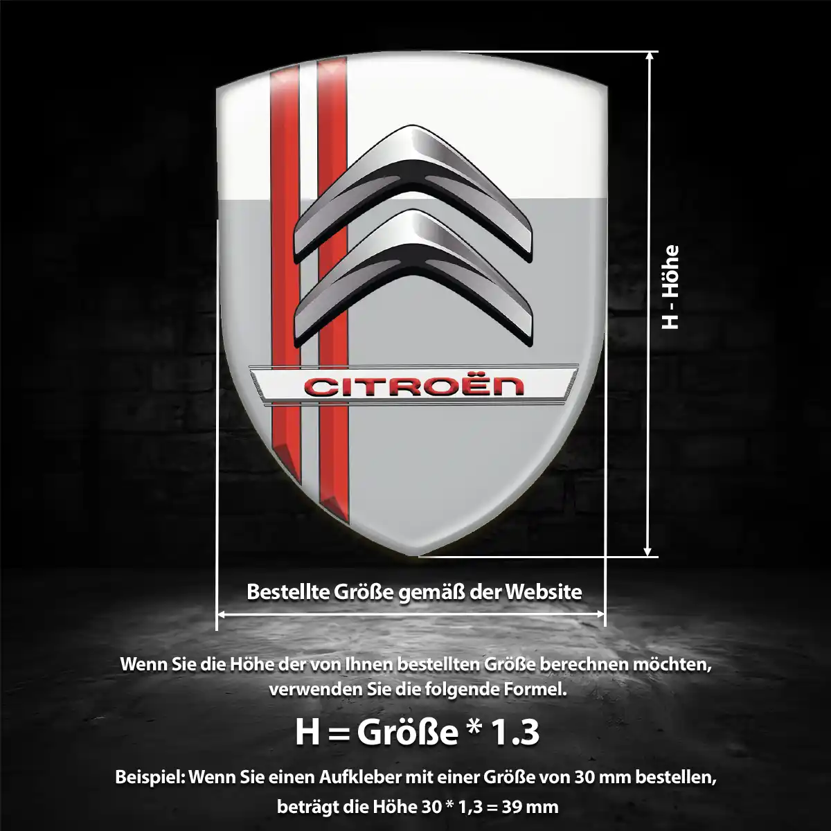Citroen Aufkleber 3D Gel Wappen Premium-Edition