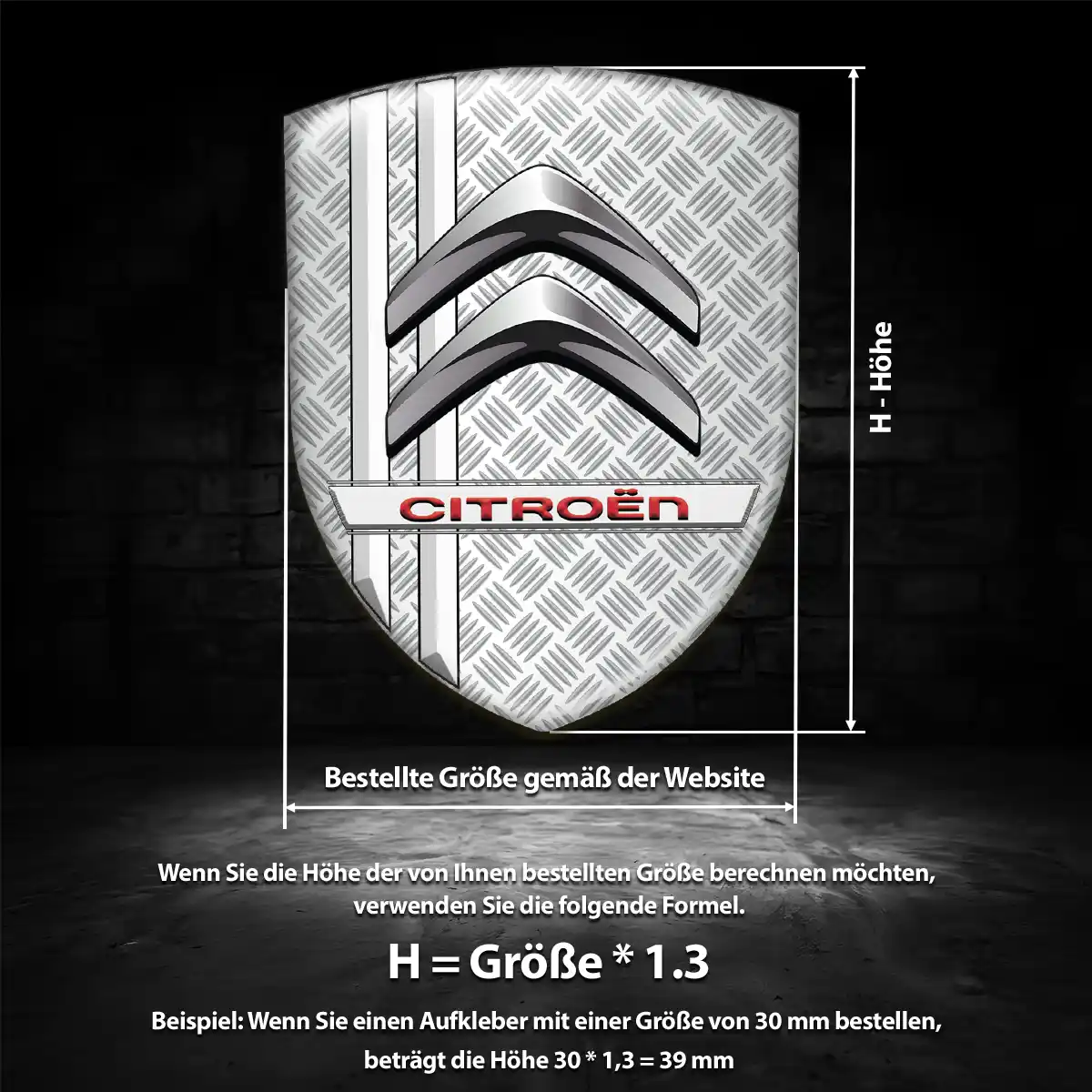 Citroen Aufkleber 3D Gel Wappen Stilvolles Design